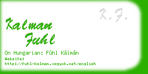 kalman fuhl business card